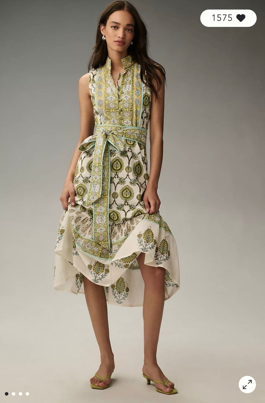 NWT❤️SUE SARTOR SLEEVELESS A-LINE MIDI DRESS szLP